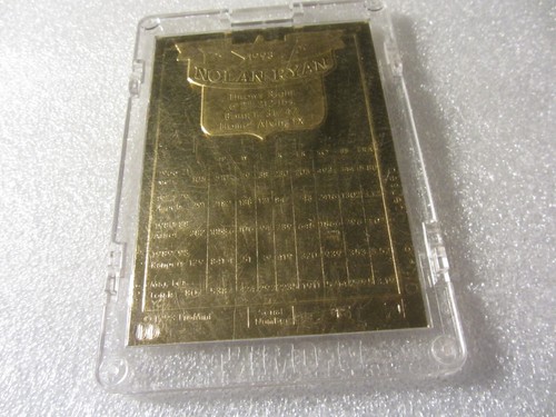 NOLAN RYAN 1993 PROMINT 22 KARAT GOLD BASEBALL CARD #3 - Imagen 2 de 2