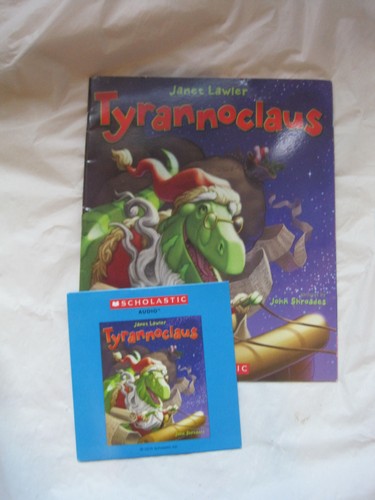 Tyrannoclaus by Janet Lawler~Christmas Book and CD ~LBDCS - Foto 1 di 3