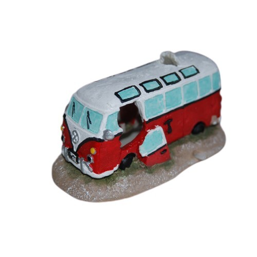 Rot Wohnmobil Van Aquarium Fischtank Ornament mit Belüftung aus dem Auspuff - Bild 1 von 2