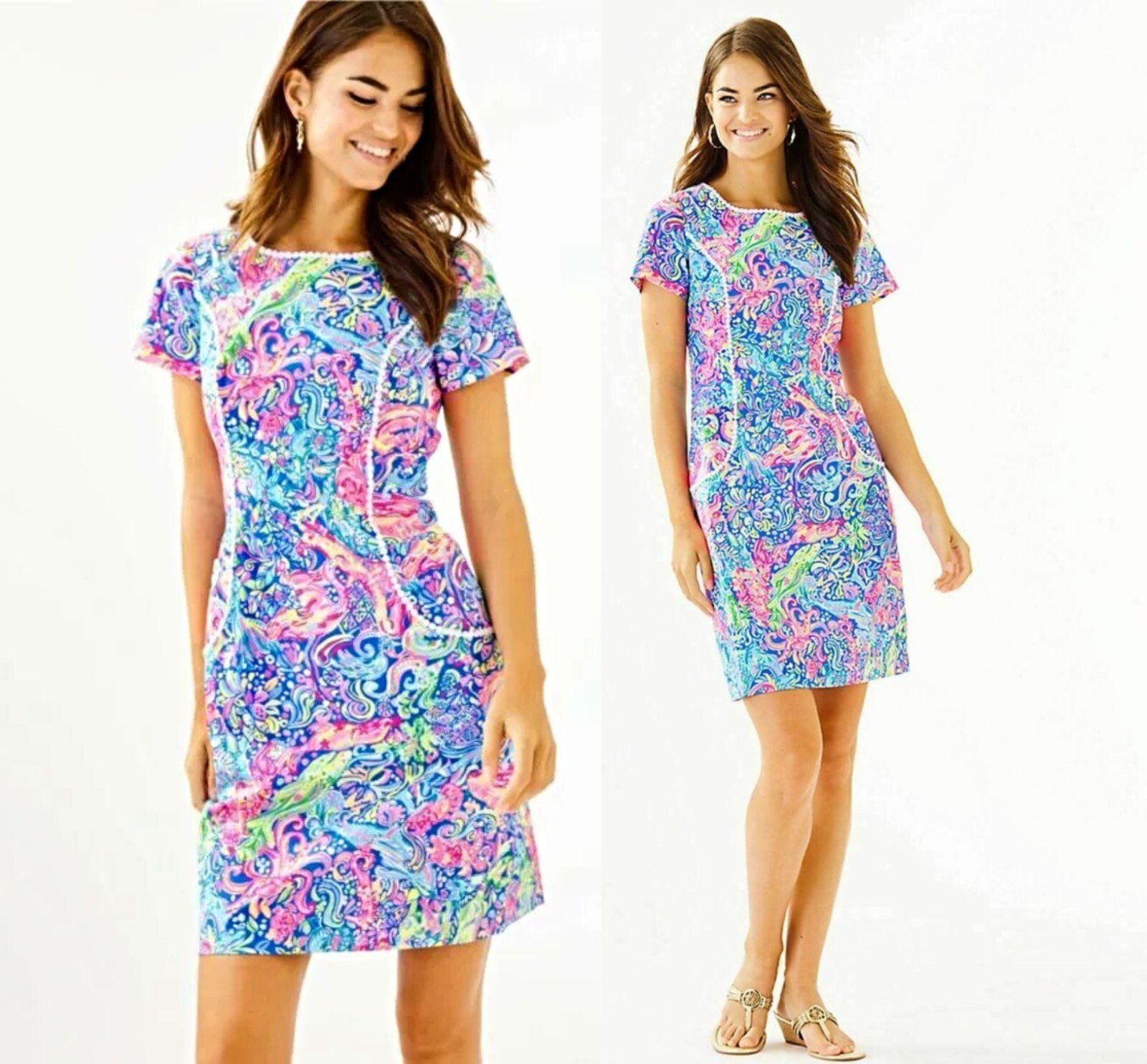 Foulard Lilly Pulitzer En Cachemire Et Soie - Imprimé Pop Pink Southern Charm, Multicolore, Occasion