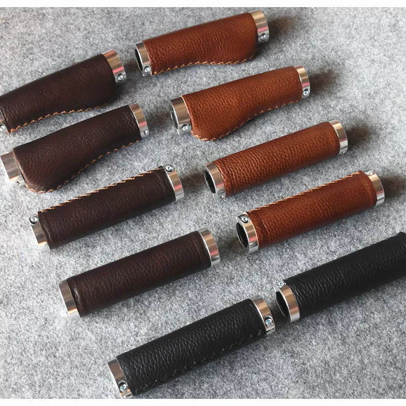 Leather bike sales handlebar grips