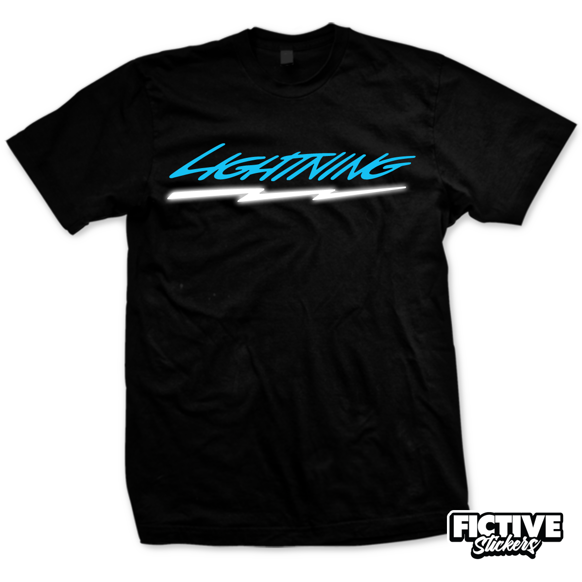 Ford Lightning Logo TShirt Blue/Reflective White Sizes SXL eBay