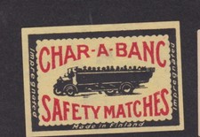 Ancienne étiquette allumettes Finlande BN80588 Char A Banc Camion voyageurs 