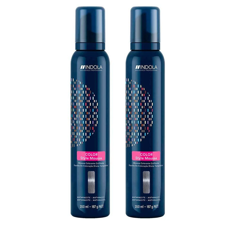 SCHWARZKOPF 2x INDOLA Color Style Mousse Anthrazit 200 ml