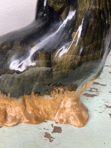 MCM GRANDE VINTAGE? Estatuilla de arco azul de perro Yorkshire Terrier pintada de cerámica"leer - Imagen 6 de 14