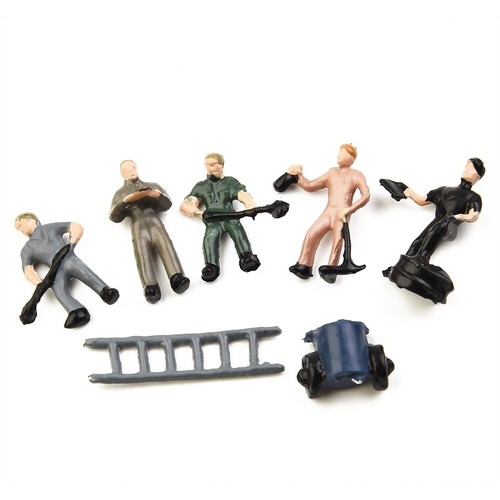 27pcs Set Ho Scale 1:87 Model Train Layout Painted Figures Railway Worker People - Picture 3 of 16