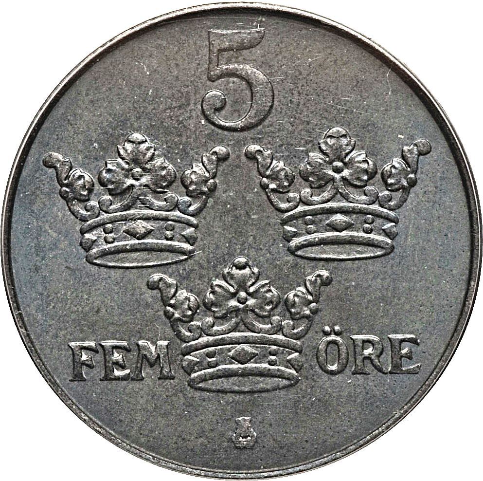 Swedish Coin 5 Öre | King Gustaf V | Sweden | 1942 - 1950 | eBay