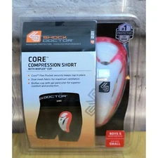 Shock Doctor Boy's SMALL(22-24) Compression Short Bio-Flex Protective Cup Baseba