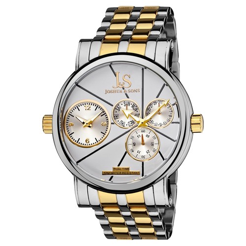 Joshua & Sons JS-17-YG Swiss Quartz Diamond Strap Mens Watch  display picture 3