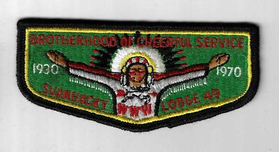 OA 49 Suanhacky 1930-1970 Brotherhood Flap BLK Bdr. Greater NY, Queens NY [NY-16