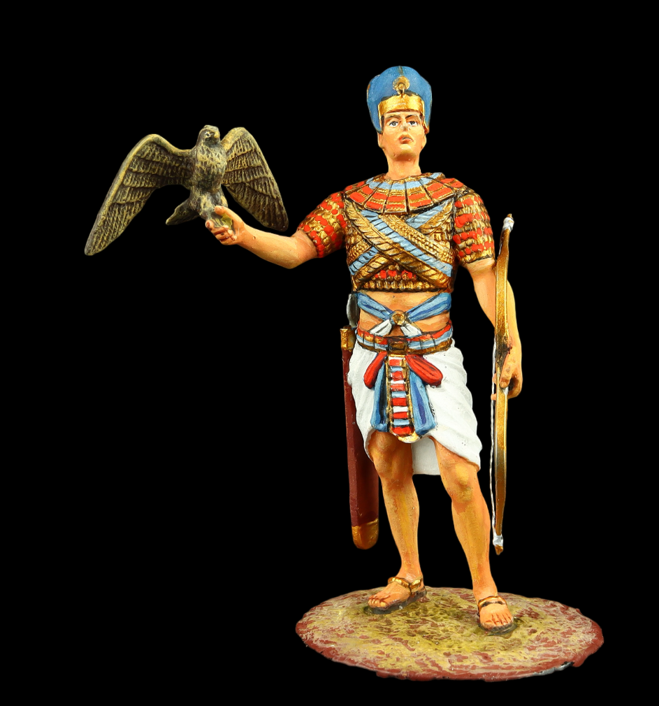 Tin soldier Collectible Egyptian Pharaoh with Falcon Ancient Egypt