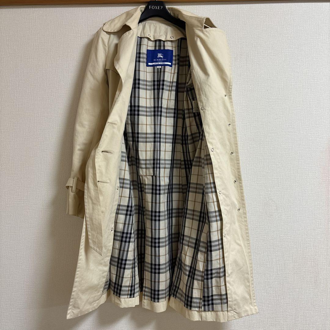 Burberry Blue Label Trench Coat Off-White with Liner Check Pattern Size 38 Women thumbnail 23