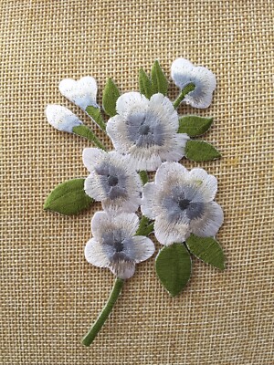 Hellblauer Apfel Birne Blume zum Aufbügeln/Aufnähen voll bestickt Patch Applikationen Abzeichen