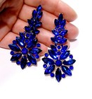 Rhinestone Chandelier Earrings Crystal 2.9 inch Blue