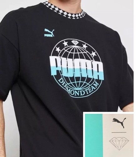 Puma x Diamond Supply Co Tee Shirt Oversize T-Shirt Black Crewneck Men S NWT - Picture 2 of 8