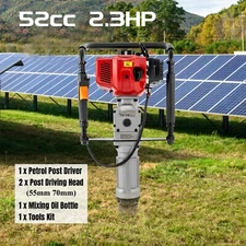 2.3HP Heavy Duty Gas Powered 52CC Fence Pile Driver T-Post Push Gasoline Engine