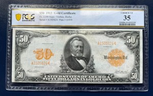 Fr 1199 1913 $50 Gold Certificate PCGS 35 Choice Very Fine