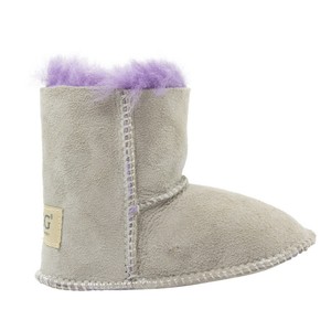 AUZLAND Grey Sheepskin Classic Velcro Baby Ugg Boots