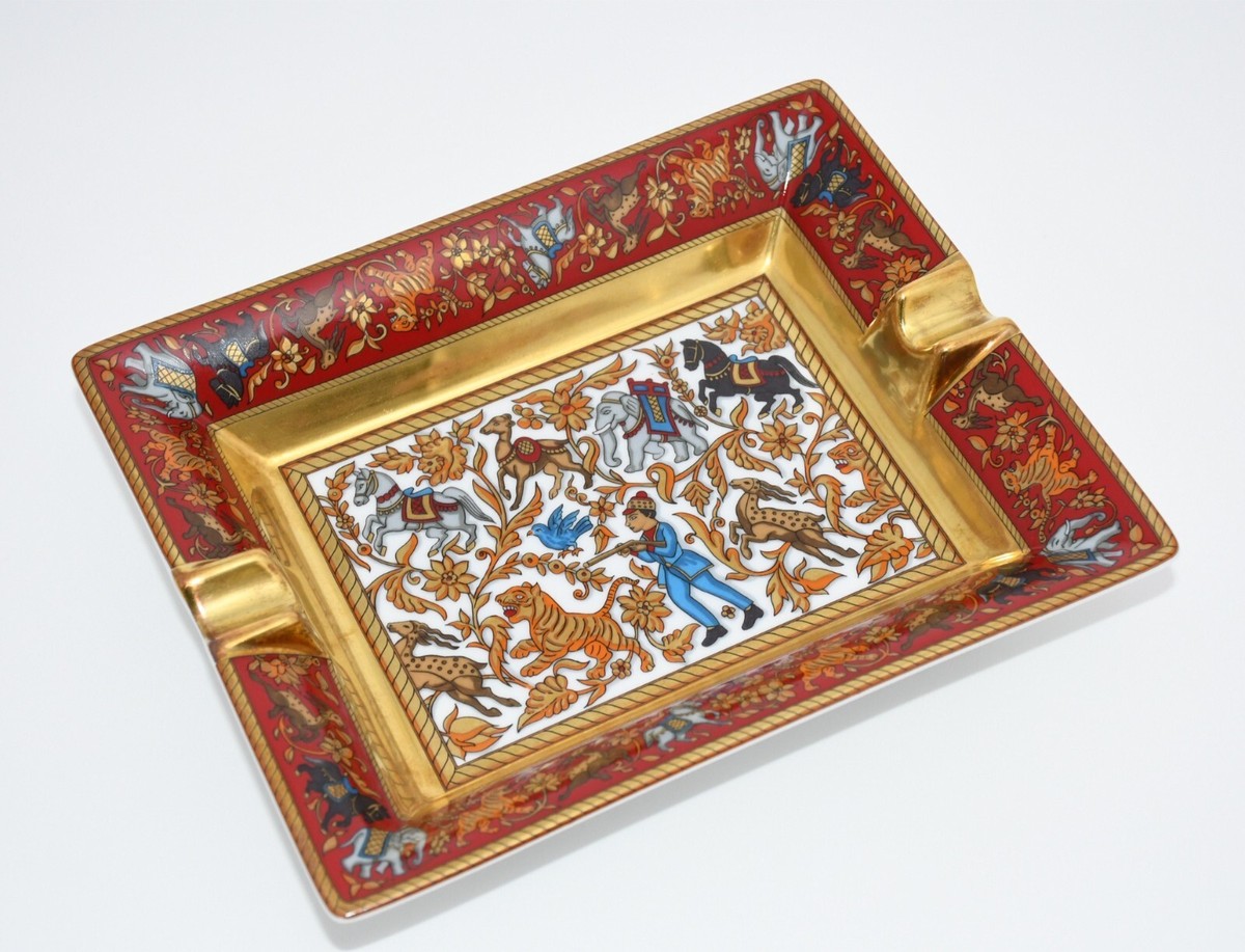 Hermes Change tray Chasse en Inde red porcelain Ashtray