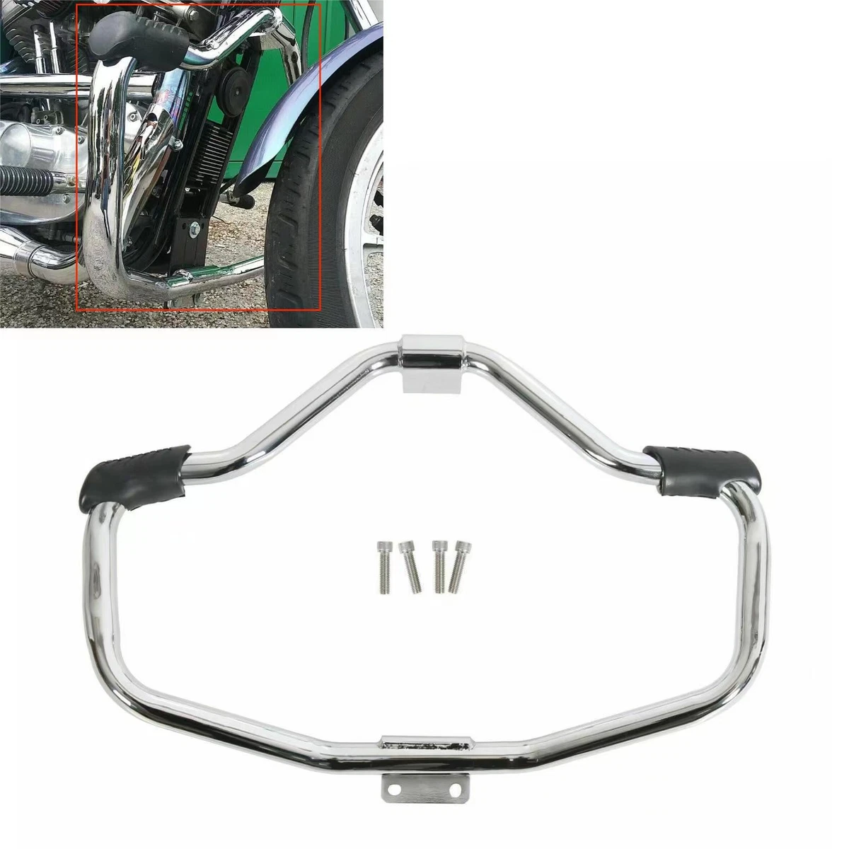 Motorfietstangen, beenbescherming, schokbestendig, Engine Guard, zwart