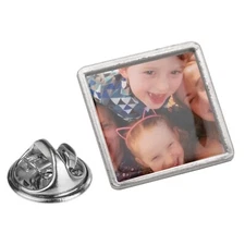 Personalised Custom Your Photo Logo Image Square Lapel Pin Badge XMY11A409