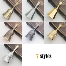 Retro Hand Cranked Bell Dinner Serving Bell Altar Wicca Divination Pagan Metal.