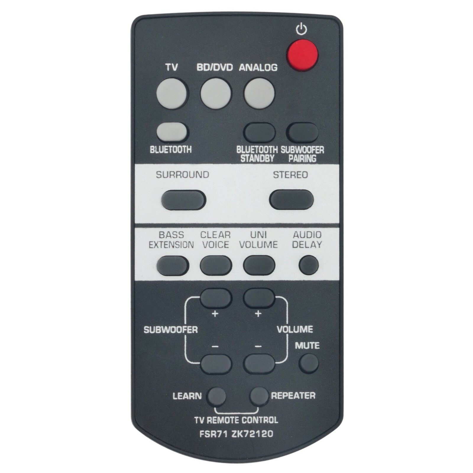 New FSR71 ZK72120 Replace Remote for Yamaha Sound Bar NS-WSW