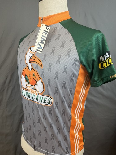 PRIMAL TEAM HURRICANES University Miami Mens Cycling Jersey Size Small / NWT - Picture 4 of 7