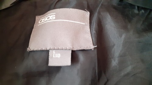 Mens Full Zip Khaki Green Lined Bomber Jacket. 100% Cotton. Size L (40-42) Asos. - Picture 5 of 5