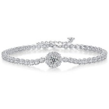 5MM D Color VVS1 Moissanite Tennis Chain Bracelet FOR HER 925 Sterling Silver