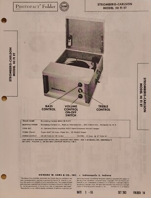 SAMS PHOTOFACT SERVICE MANUAL 263-14 STROMBERG-CARLSON MODEL HI FI ET