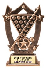 BILLIARDS POOL TROPHY THREE DIMENSIONAL RESIN AWARD FREE TEXT M SSR25 