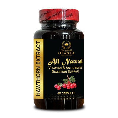 Hawthorn Extract   A Natural Plant-Based Herbal Supplement 1 Bottle 60 Capsules