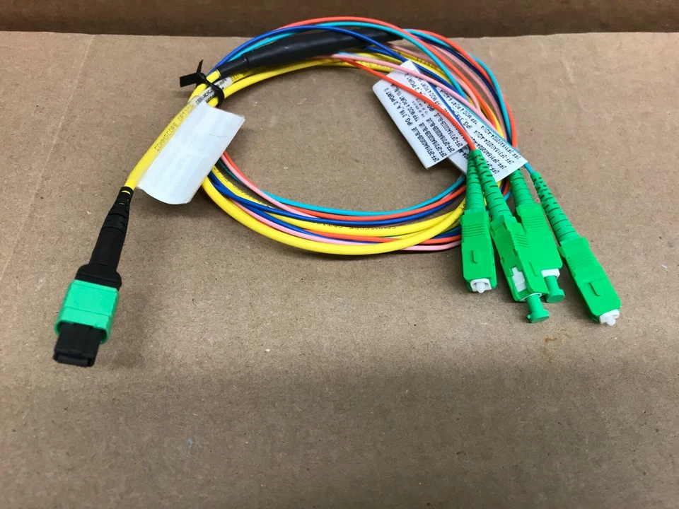 MTP MPO 12 Fiber MTP Female to 4x SC  2Meter Multimode Optic Cable - Image 2 of 2
