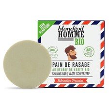 Lot 2 savons à barbe au beurre de karité Bio Blondepil  (55g  x 2) pain rasage