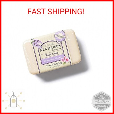 A LA MAISON Rose Lilac Bar Soap - Triple French Milled Natural Moisturizing Hand