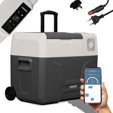 AREBOS compressor cool box with wheels 39 L car fridge APP freezer box