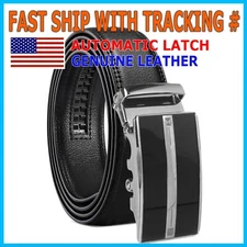 Microfiber Leather Mens Ratchet Belt Belts For Men Adjustable Automatic Buckle