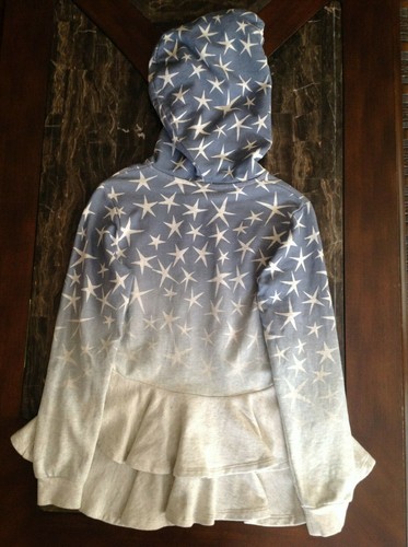 NWT Paper Wings Star Frilled Hoodied Sweatshirt SZ 12 11 13 - Picture 3 of 5