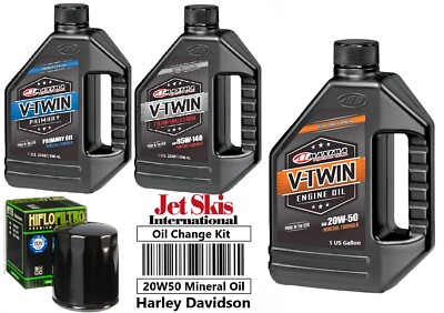 Complete Engine Oil Change Kit V-Twin Harley Davidson Twin Cam Black Filter 6Qts