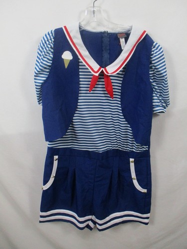 Stranger Things Scoops Ahoy Adult Costume Large XL Blue Uniform Striped IceCream