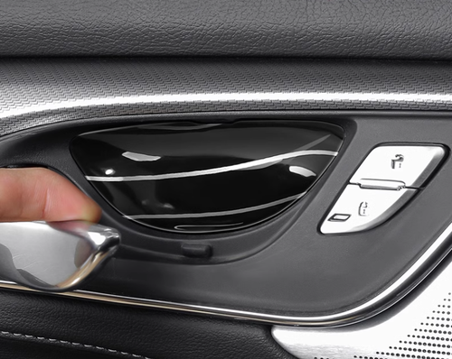 For Cadillac CT5 CT4 ATS XTS Glossy Black Lock Inner Door Bowl Sticker Trim 4pcs - Picture 3 of 3