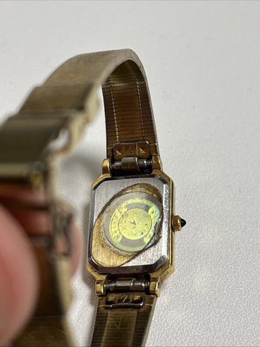 Orologio Citizen Quarzo Tono Oro Quadrante Nero Pietra Singola Donna 2250 Ha Bisogno Batteria - Foto 12 di 20