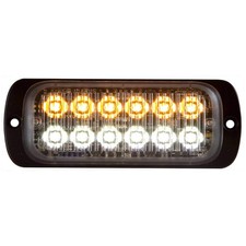 Buyers Products 8892602 Thin Dual Row 4.5 in LED Strobe Light, Amber/Clear Surfa