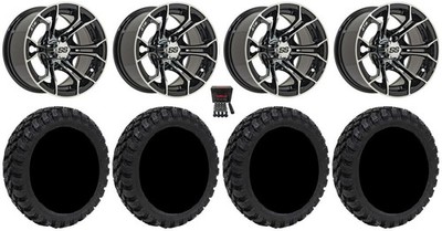 GTW Spyder 12'' Golf Cart Wheels Machined 22'' Nomad Tires E-Z-GO & Club Car