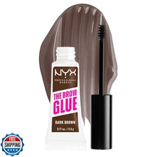 NYX PROFESSIONAL MAKEUP The Brow Glue, Extreme Hold Tinted Eyebrow Gel - Dark