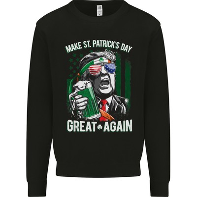 St Patricks Day Wieder Großartig Donald Trump Kinder Sweatshirt Pulli