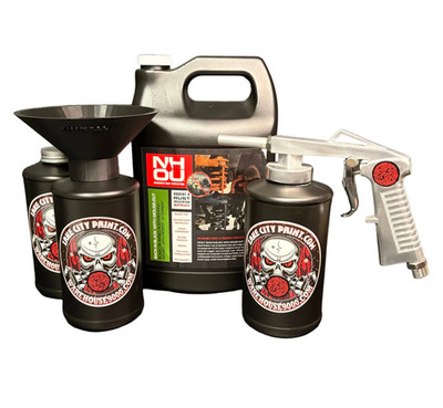 NHOU Back-N-Black Standard Undercoating Gun & Threaded Funnel Kit (3 Quarts)