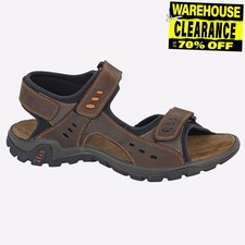 Imac Berrima Mens Walking Outdoor Leather Sports Sandals Brown