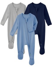 Viscose Bamboo Baby Pajamas Newborn Sleepers Boy Girl Clothes 3-6 Months Blue